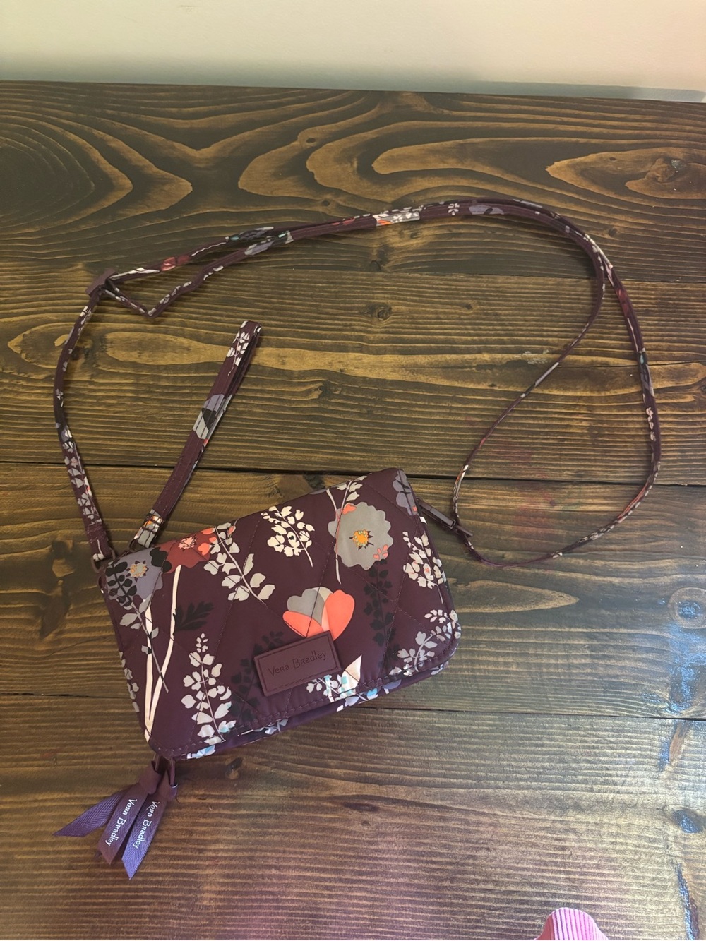 Vera Bradley Ultralight RFID Wallet Crossbody in the Enchanted Garden